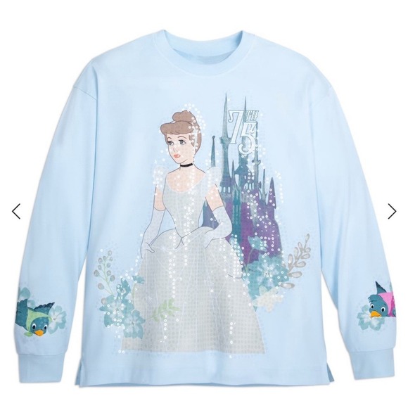 Disney Tops - Disney Cinderella Sequin Pullover Sweatshirt 75th Anniversary Plus Sz 4X NWT